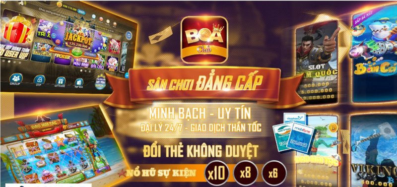 Kho game đặc sắc Boa Club cung cấp 