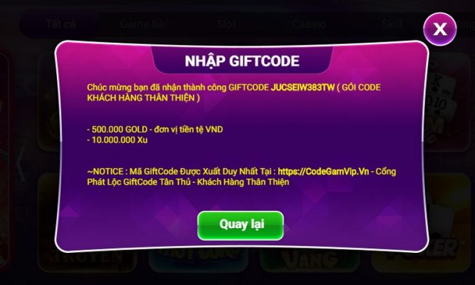Giftcode Vin Club là dãy chữ số và ký tự ngắn do cổng game phát hành